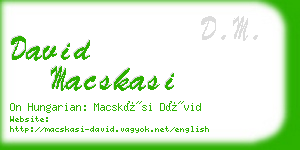 david macskasi business card